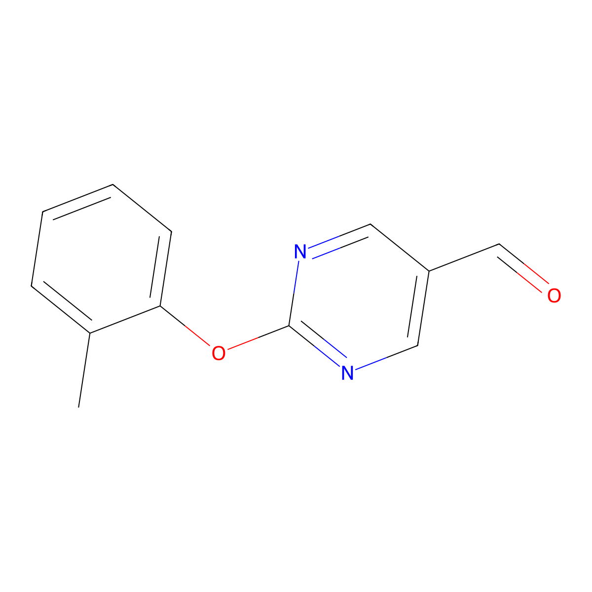2-(o-Tolyloxy)pyrimidine-5-carbaldehyde molecular structure, CAS 1566371-57-0