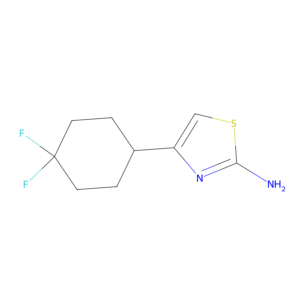 4-(4,4-Difluorocyclohexyl)-1,3-thiazol-2-amine molecular structure, CAS 1566374-46-6