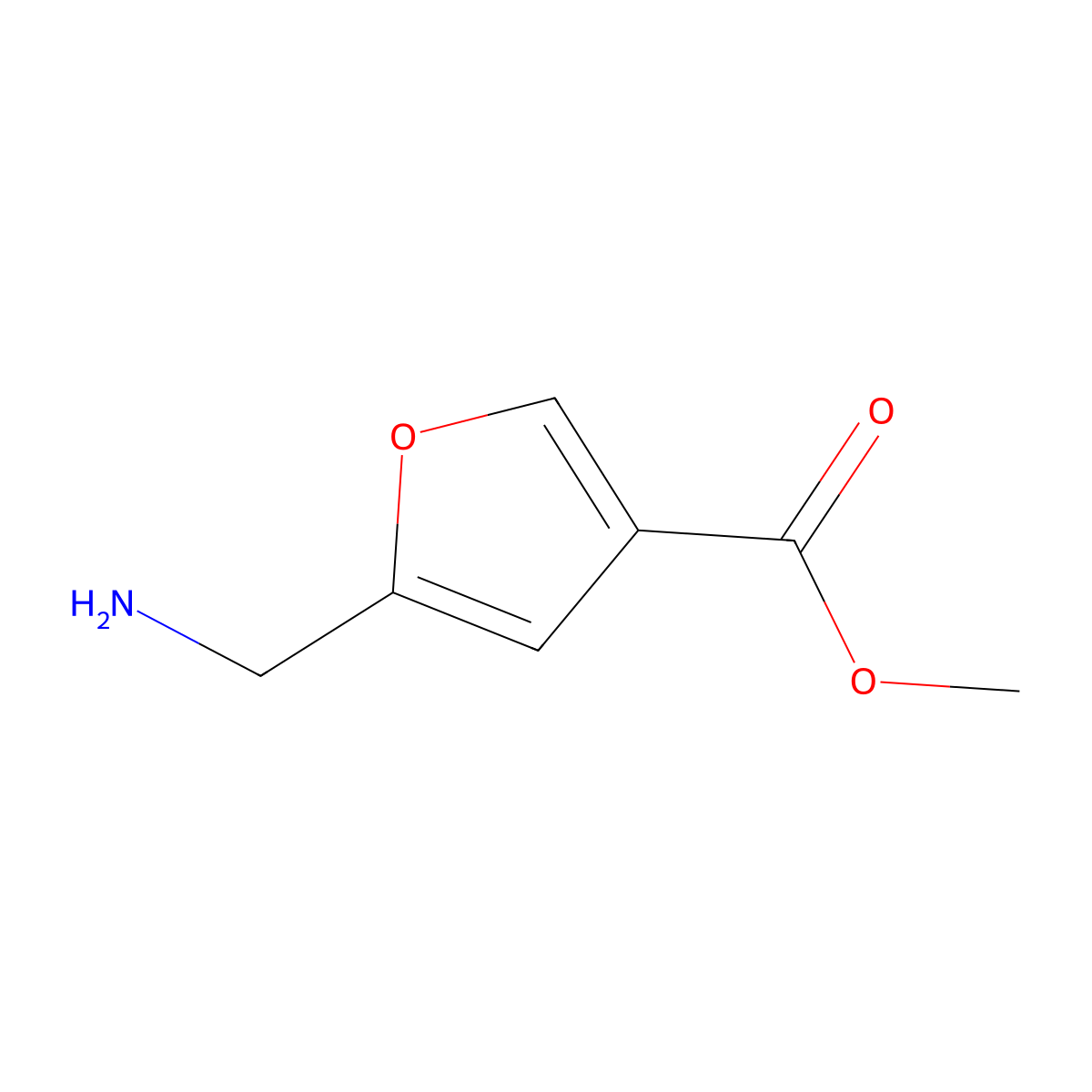 Methyl 5-(aminomethyl)furan-3-carboxylate molecular structure, CAS 1566378-66-2