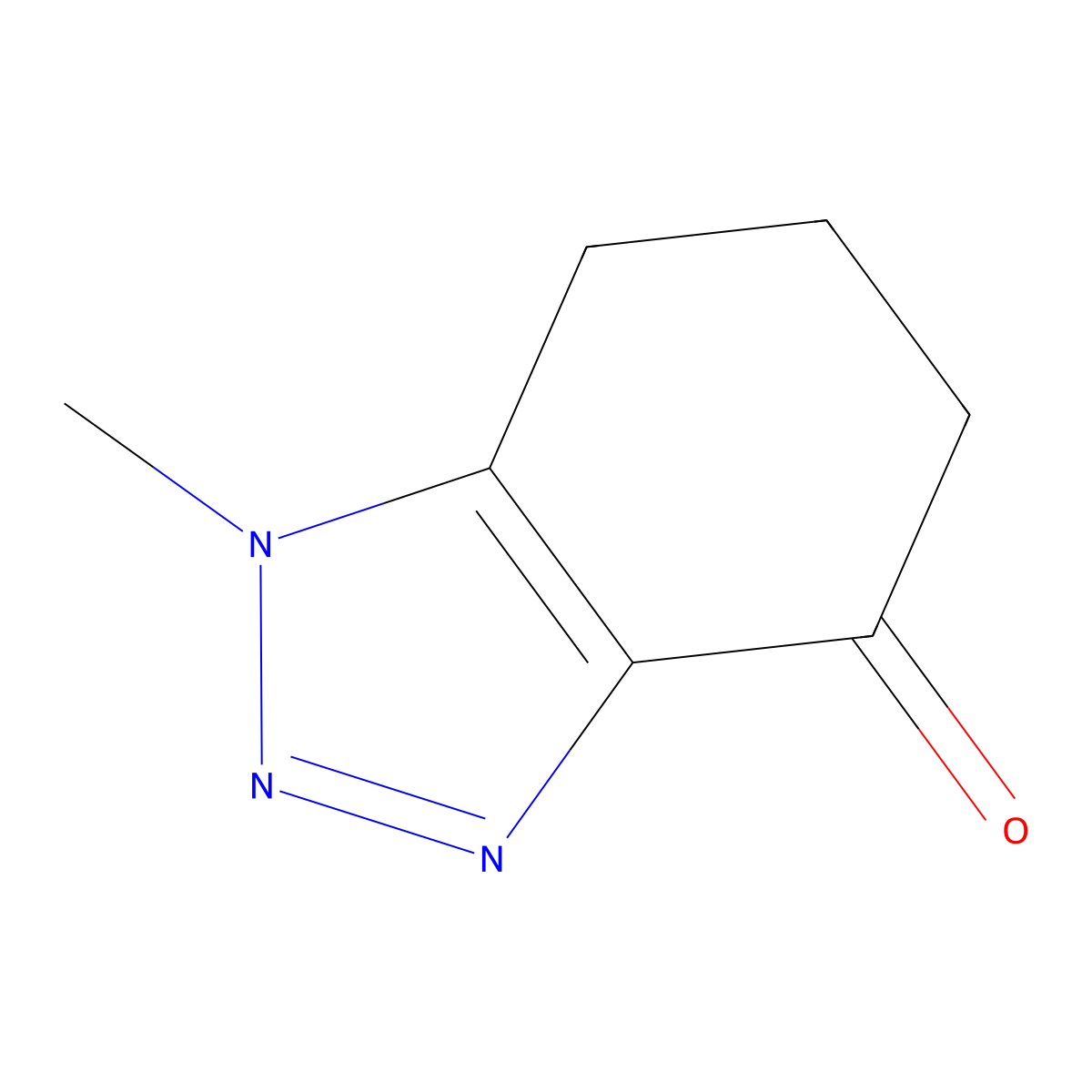 1-methyl-4,5,6,7-tetrahydro-1H-1,2,3-benzotriazol-4-one molecular structure, CAS 156639-00-8