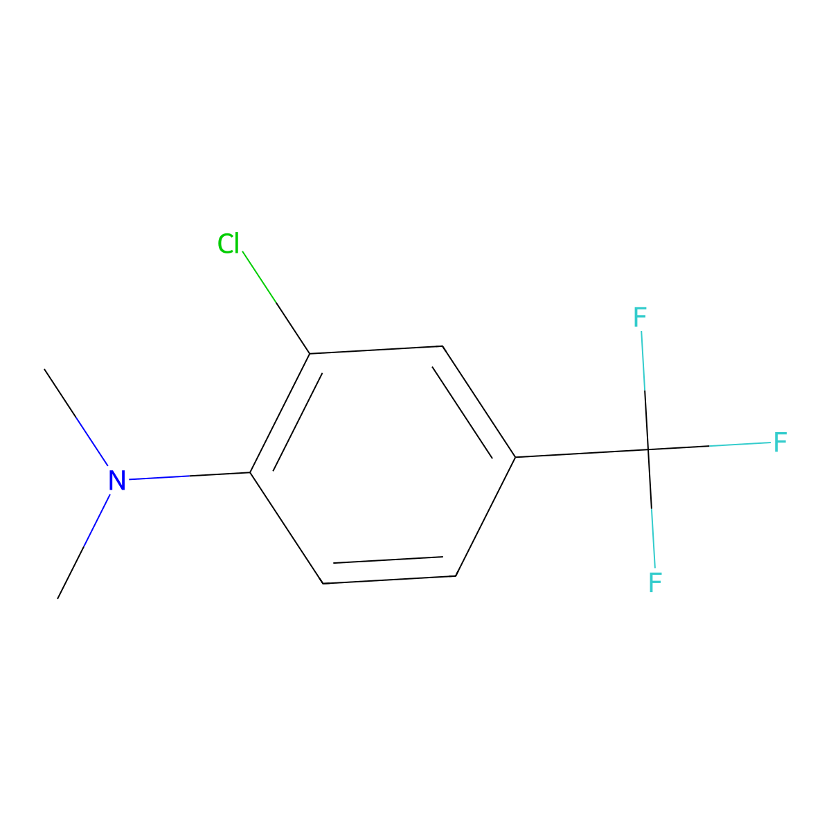 2-Chloro-N,N-dimethyl-4-(trifluoromethyl)aniline molecular structure, CAS 156639-45-1