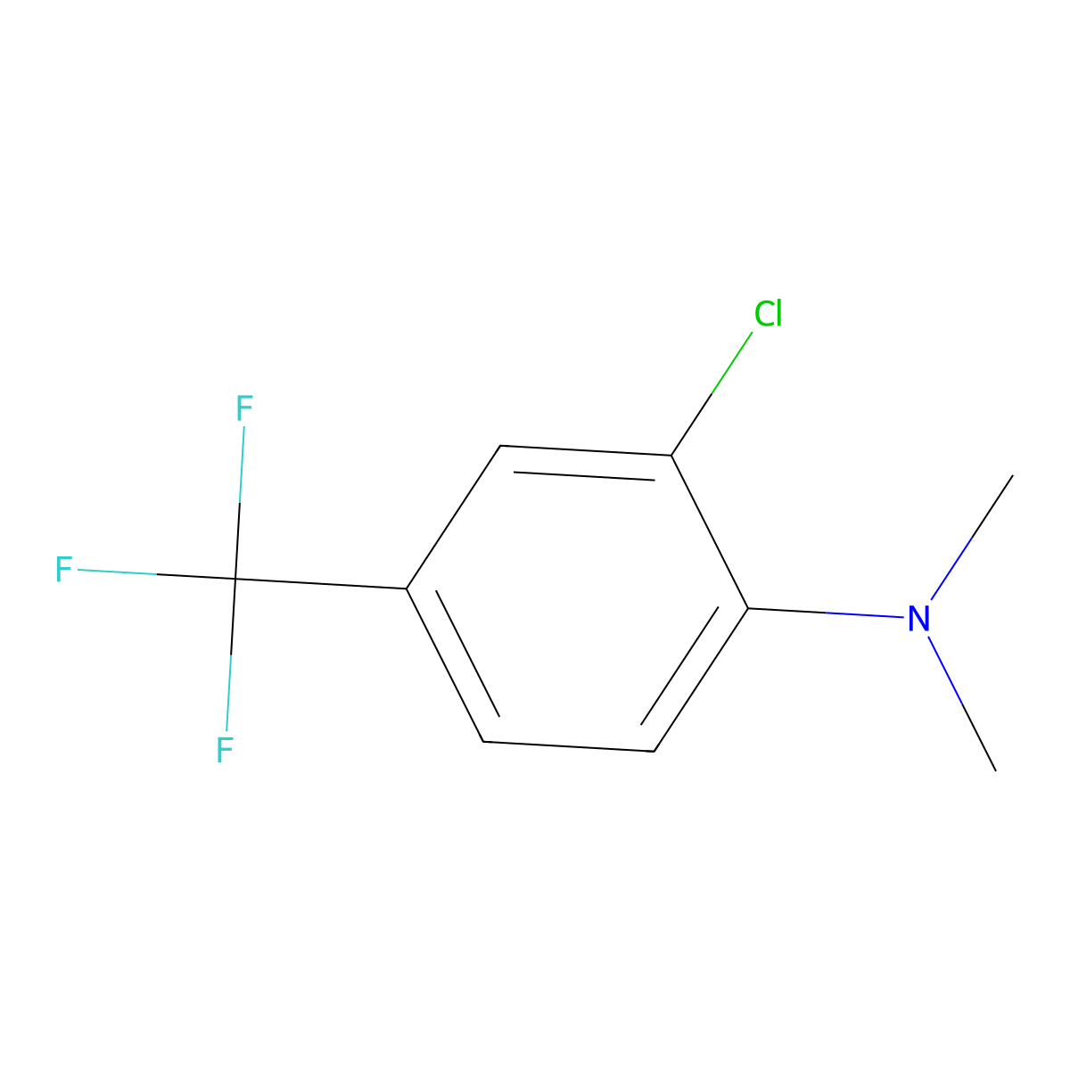 2-Chloro-N,N-dimethyl-4-(trifluoromethyl)aniline molecular structure, CAS 156639-45-1