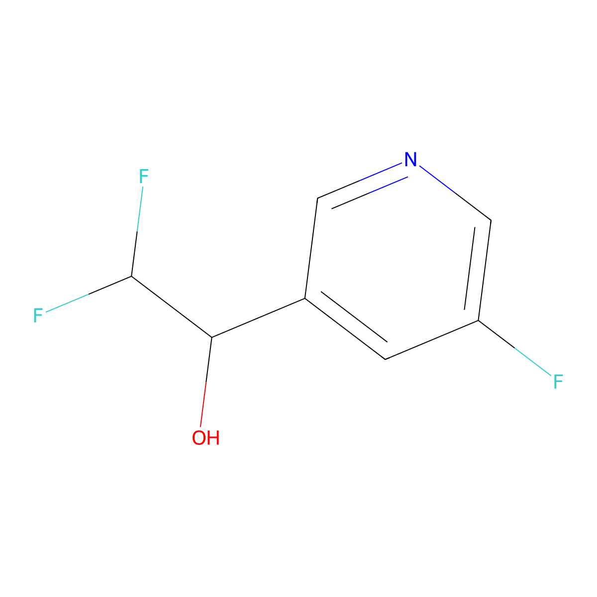 2,2-Difluoro-1-(5-fluoropyridin-3-yl)ethan-1-ol molecular structure, CAS 1566391-33-0