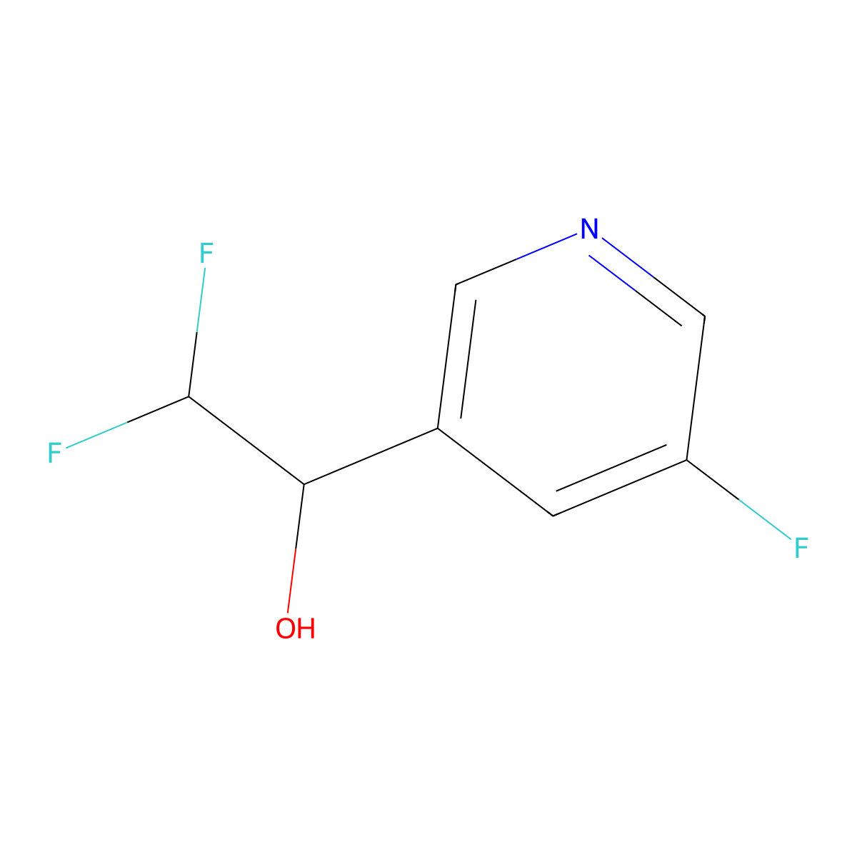 2,2-Difluoro-1-(5-fluoropyridin-3-yl)ethan-1-ol molecular structure, CAS 1566391-33-0