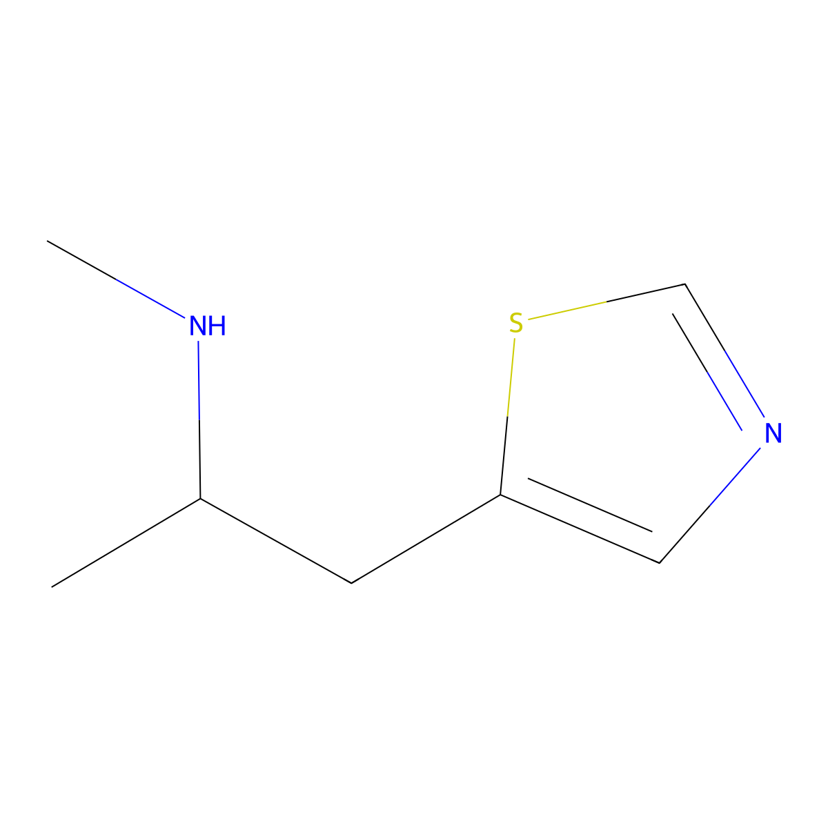 Methyl(1-(1,3-thiazol-5-yl)propan-2-yl)amine molecular structure, CAS 1566395-51-4
