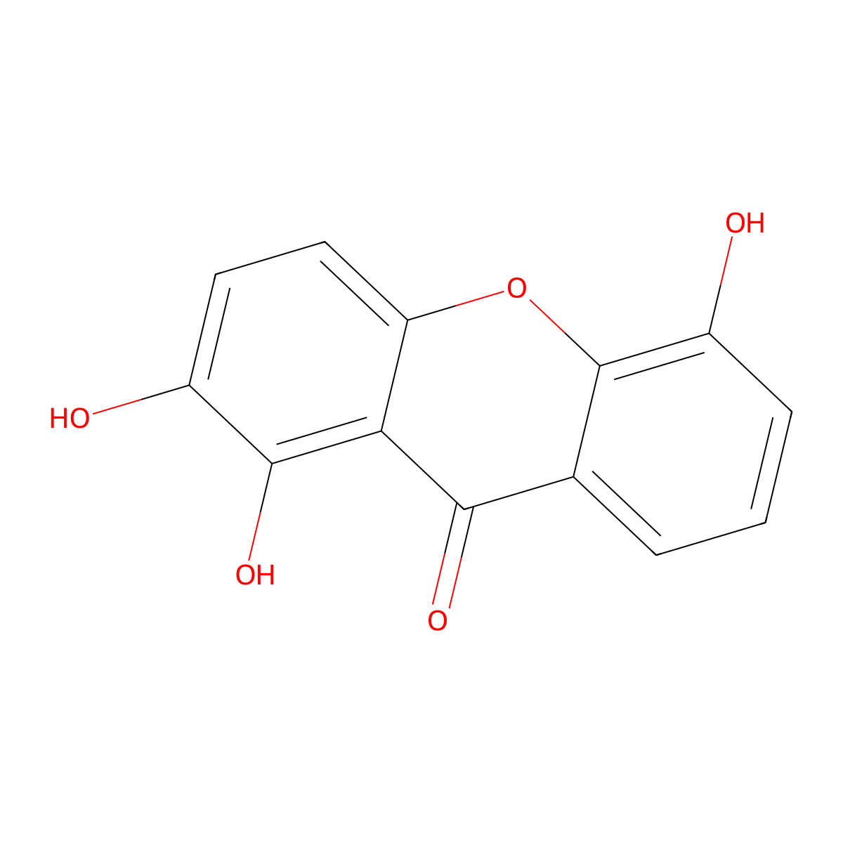1,2,5-Trihydroxyxanthone molecular structure, CAS 156640-23-2