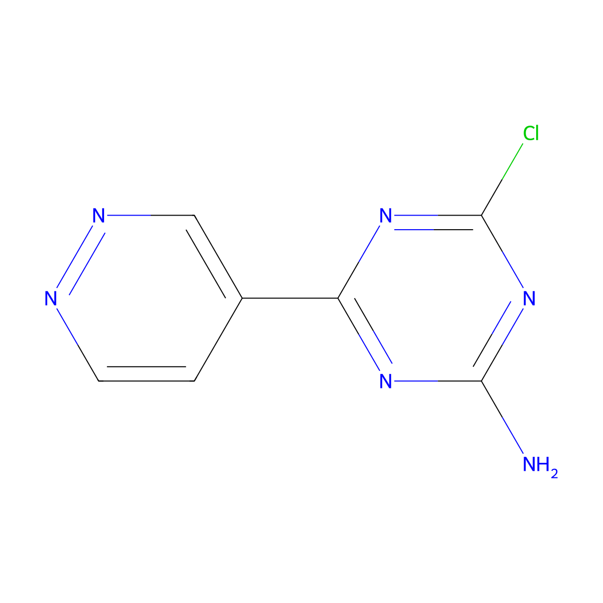 4-Chloro-6-(pyridazin-4-YL)-1,3,5-triazin-2-amine molecular structure, CAS 1566402-01-4
