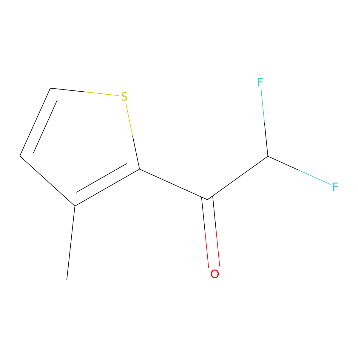 2,2-Difluoro-1-(3-methylthiophen-2-yl)ethan-1-one molecular structure, CAS 1566405-89-7