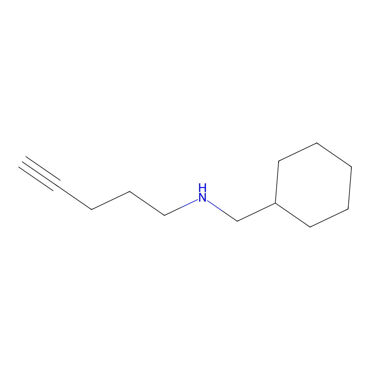 (Cyclohexylmethyl)(pent-4-yn-1-yl)amine molecular structure, CAS 1566408-01-2