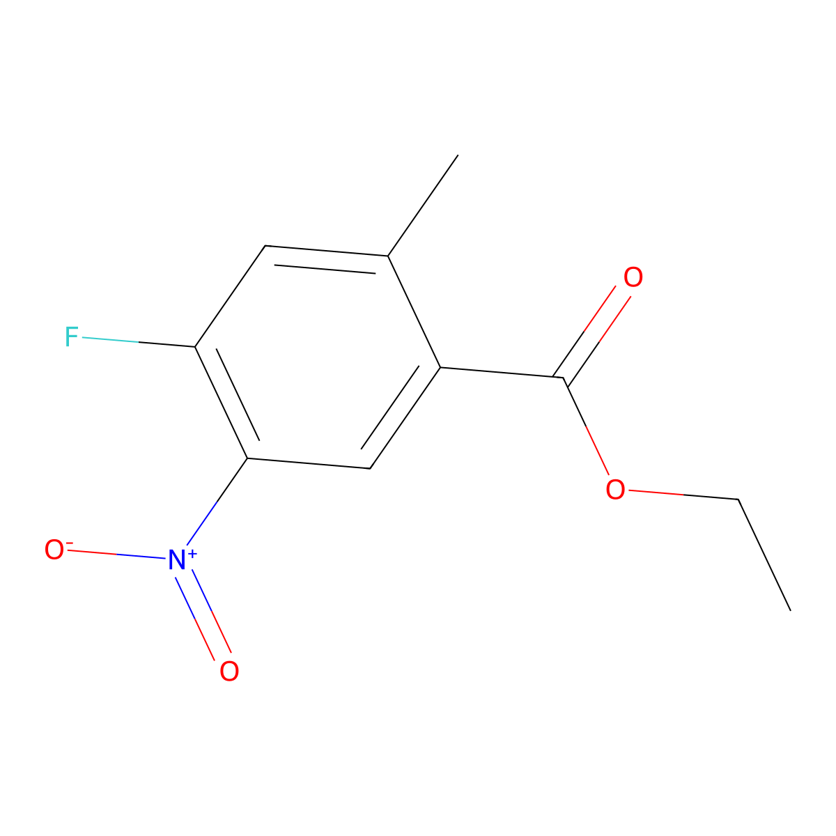 Ethyl 4-fluoro-2-methyl-5-nitrobenzoate molecular structure, CAS 1566415-08-4