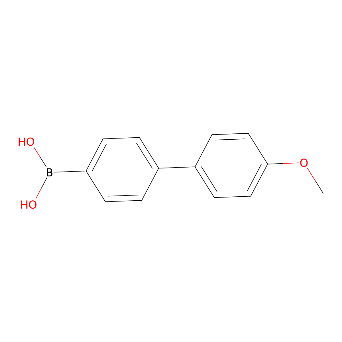 (4'-Methoxy(1,1'-biphenyl)-4-yl)boronic acid molecular structure, CAS 156642-03-4