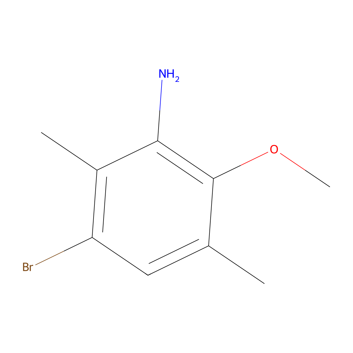 3-Bromo-6-methoxy-2,5-dimethylaniline molecular structure, CAS 1566430-16-7