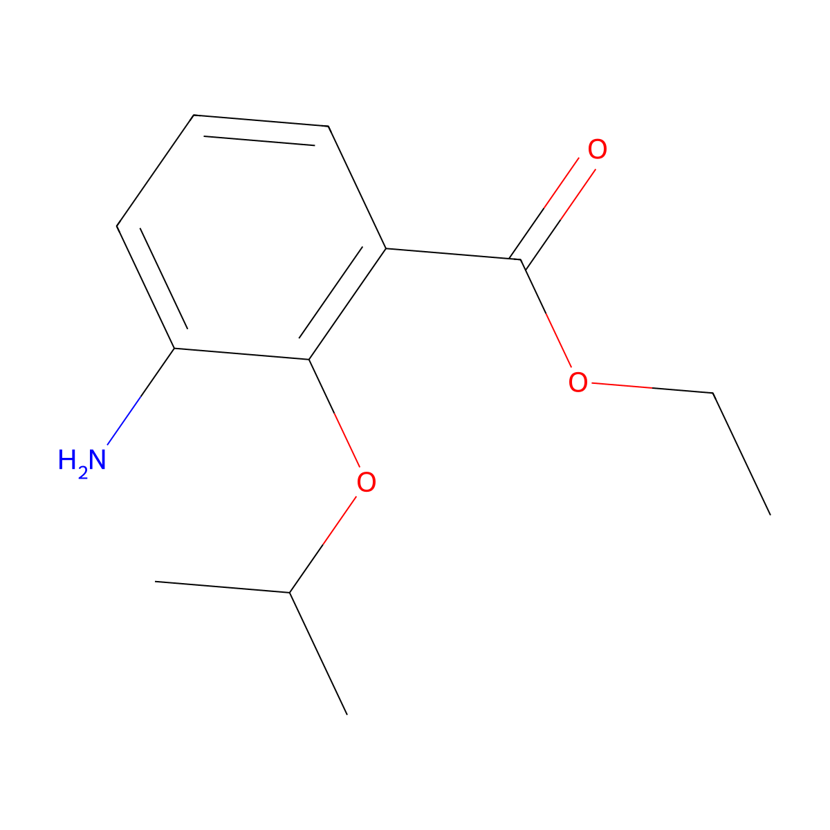 Ethyl 3-amino-2-(propan-2-yloxy)benzoate molecular structure, CAS 1566431-94-4