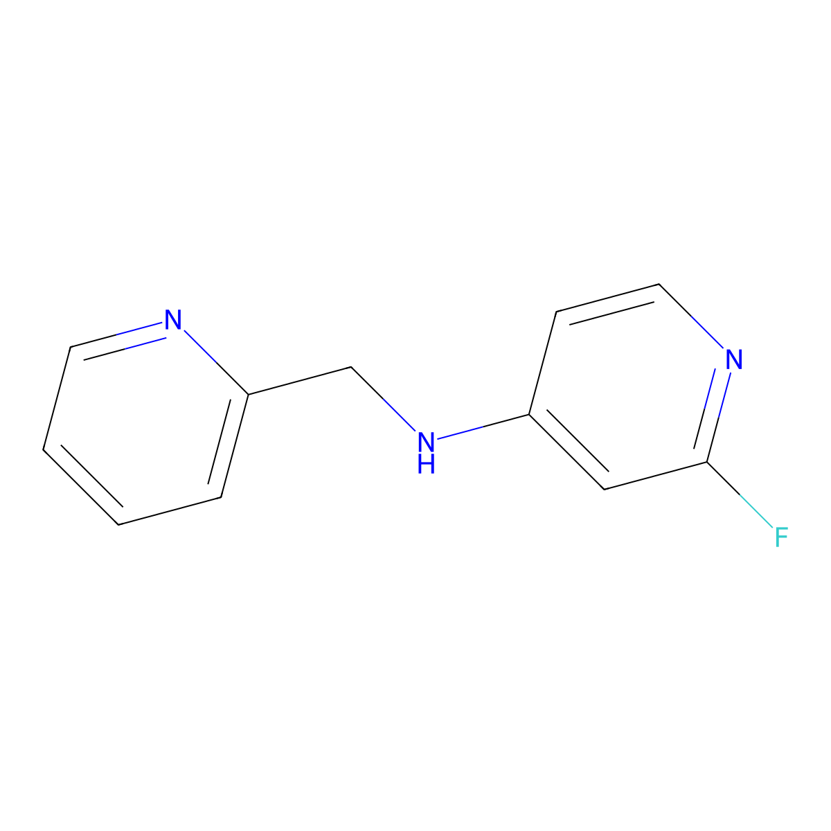 2-fluoro-N-[(pyridin-2-yl)methyl]pyridin-4-amine molecular structure, CAS 1566432-21-0