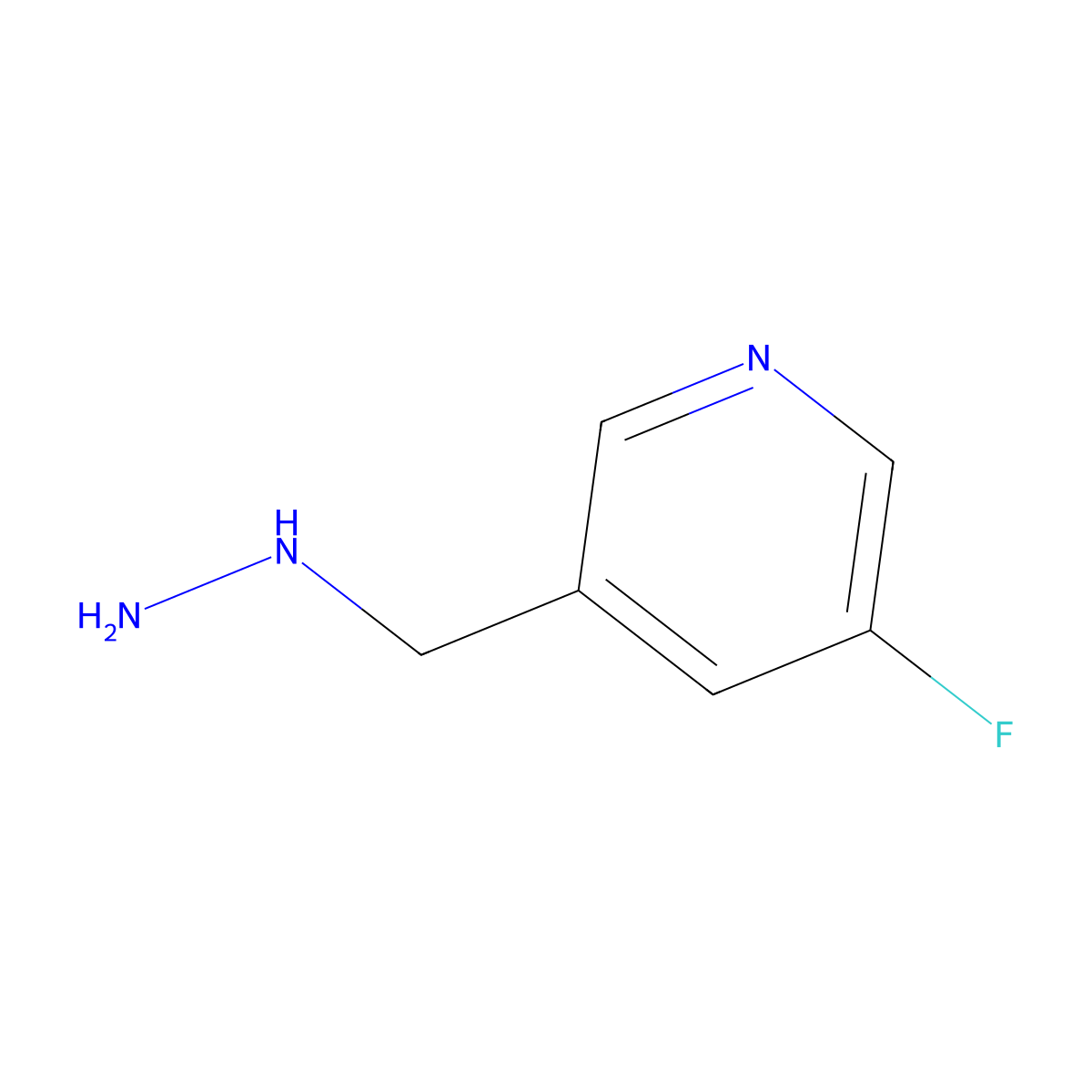 3-Fluoro-5-(hydrazinylmethyl)pyridine molecular structure, CAS 1566436-70-1