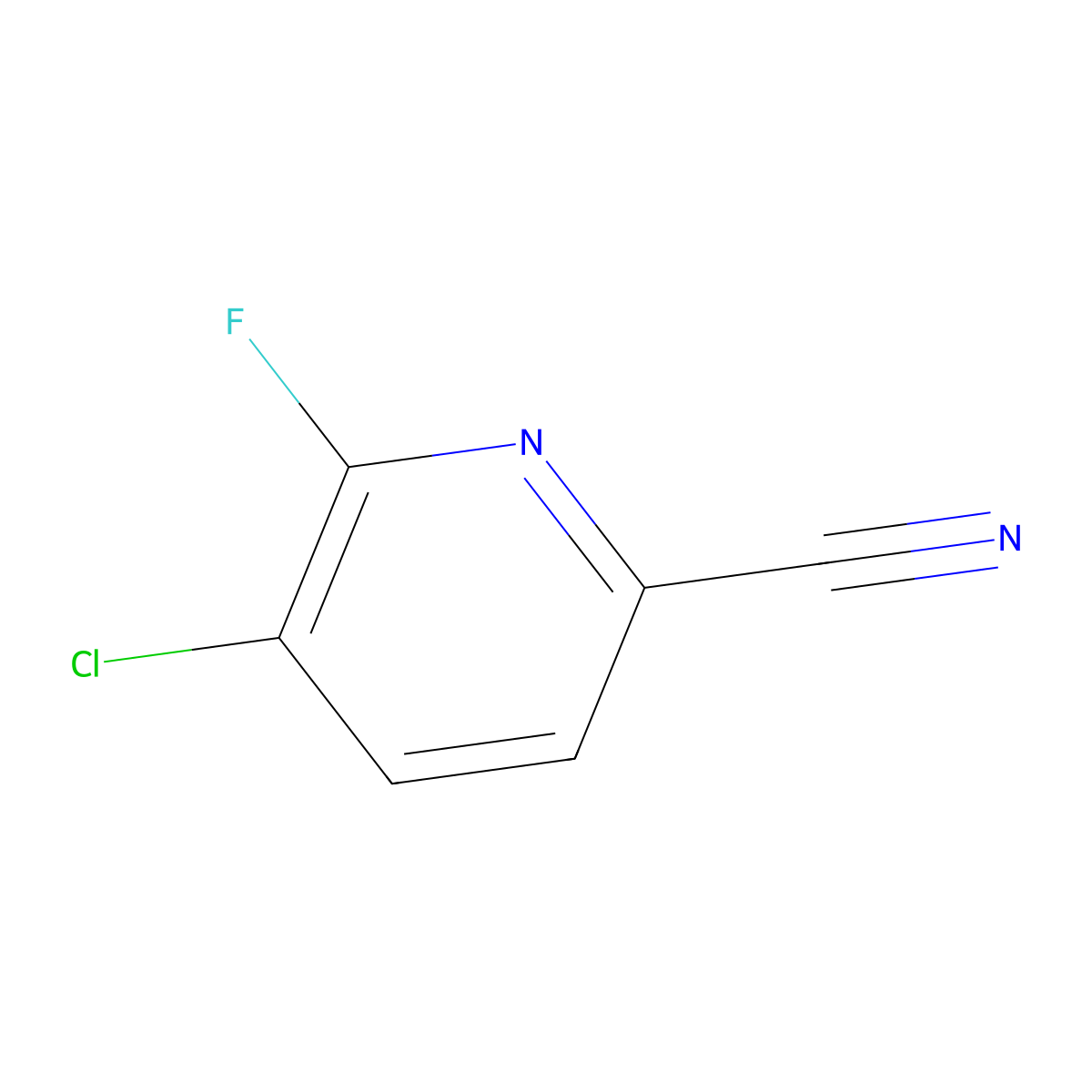 5-Chloro-6-fluoro-2-pyridinecarbonitrile molecular structure, CAS 1566438-06-9