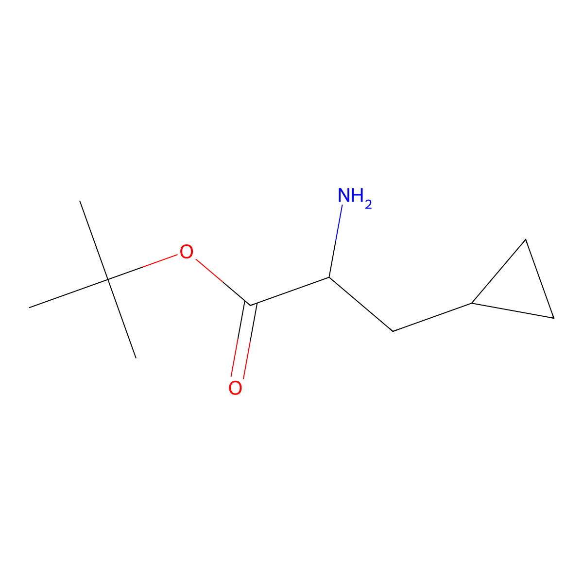 tert-Butyl 2-amino-3-cyclopropylpropanoate molecular structure, CAS 1566449-36-2