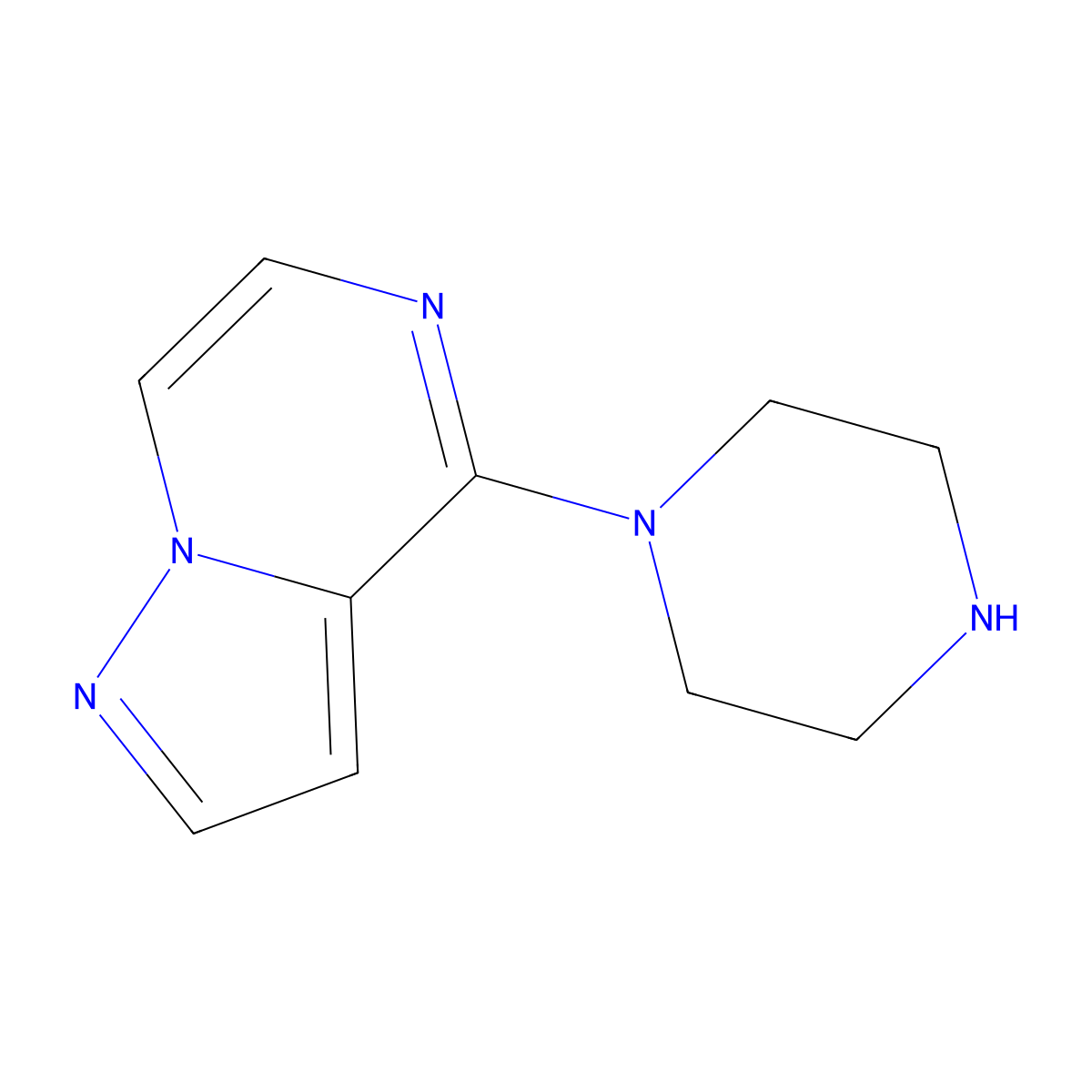 4-(Piperazin-1-yl)pyrazolo[1,5-a]pyrazine molecular structure, CAS 1566453-50-6