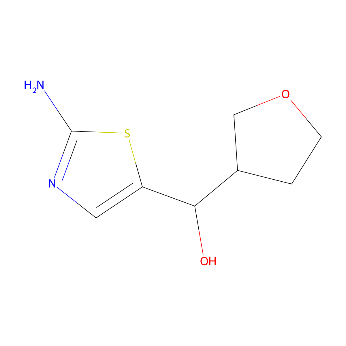 (2-Amino-1,3-thiazol-5-yl)(oxolan-3-yl)methanol molecular structure, CAS 1566454-55-4