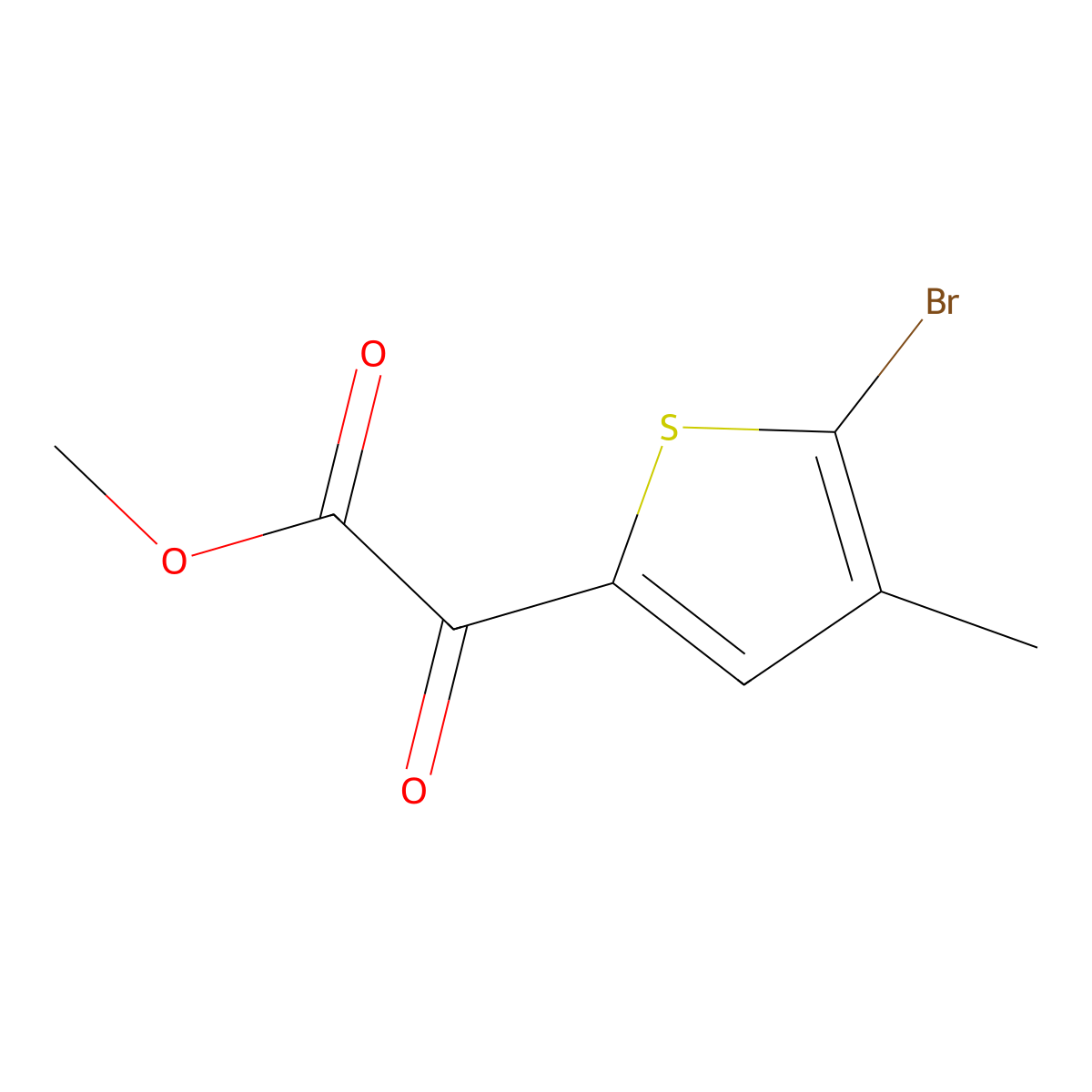 Methyl 2-(5-bromo-4-methylthiophen-2-YL)-2-oxoacetate molecular structure, CAS 1566455-25-1