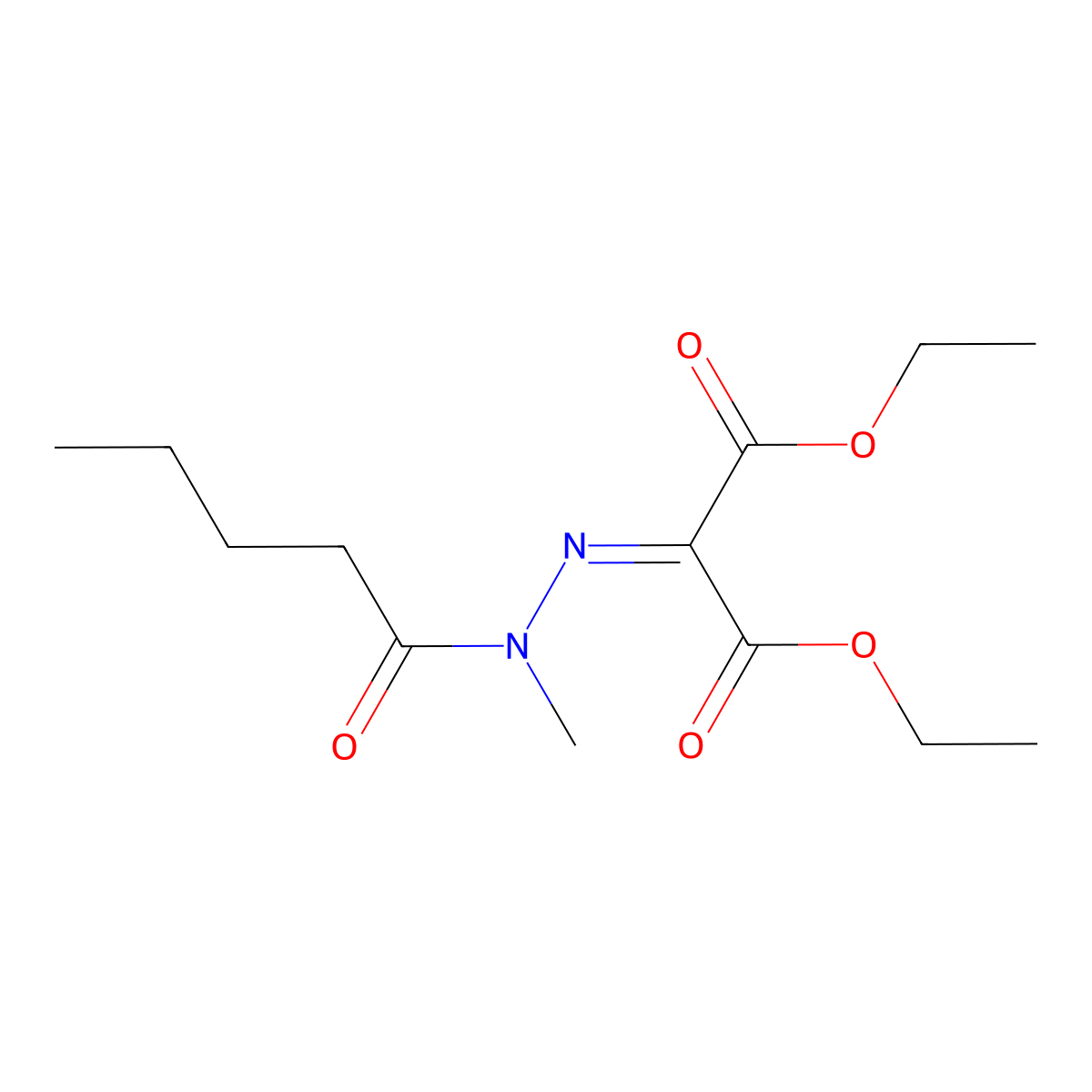 Diethyl 2-(2-methyl-2-pentanoylhydrazono)malonate molecular structure, CAS 1566457-32-6