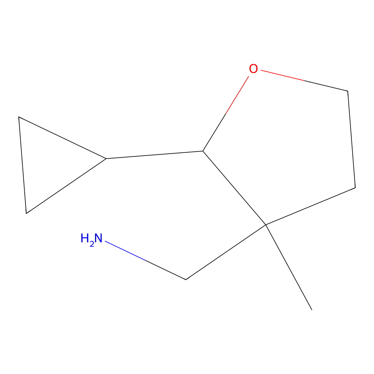 (2-Cyclopropyl-3-methyloxolan-3-yl)methanamine molecular structure, CAS 1566457-55-3