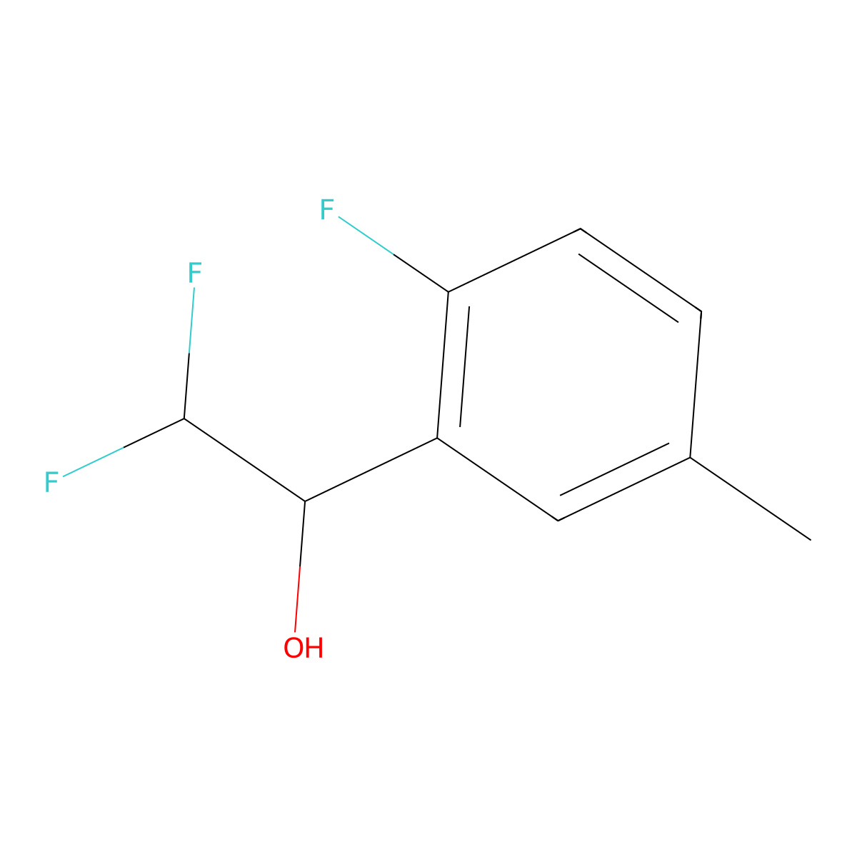 2,2-Difluoro-1-(2-fluoro-5-methylphenyl)ethan-1-ol molecular structure, CAS 1566458-24-9