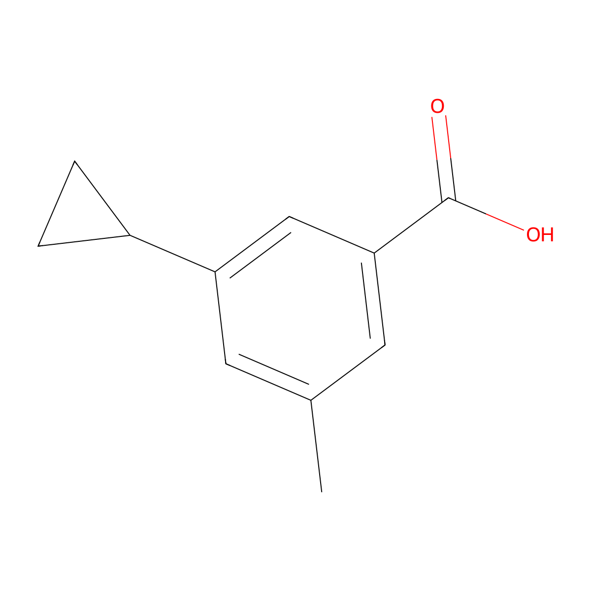 3-Cyclopropyl-5-methylbenzoic acid molecular structure, CAS 1566464-37-6
