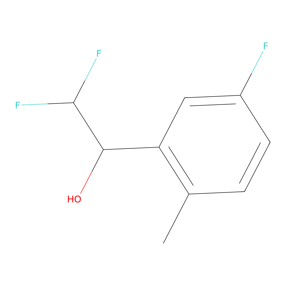 2,2-Difluoro-1-(5-fluoro-2-methylphenyl)ethan-1-ol molecular structure, CAS 1566470-54-9