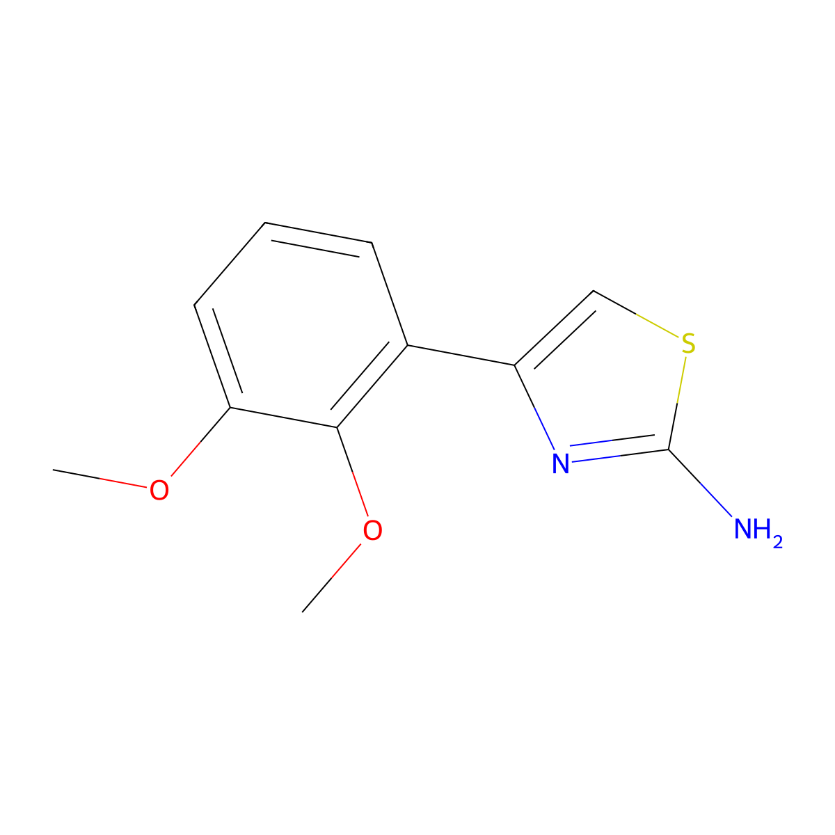 4-(2,3-Dimethoxyphenyl)-1,3-thiazol-2-amine molecular structure, CAS 1566476-15-0