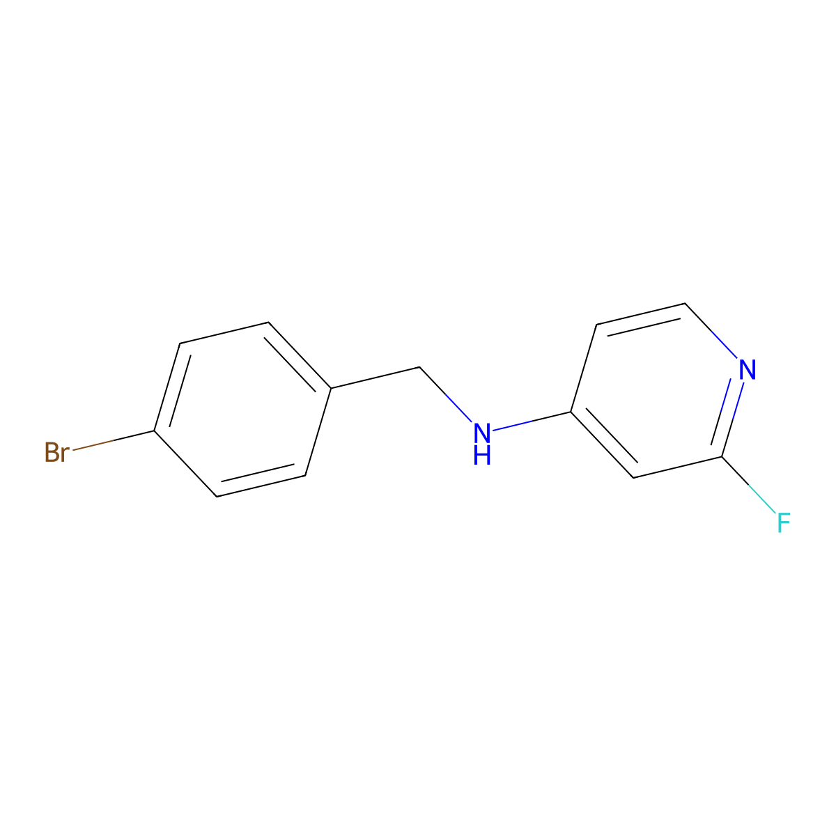 N-[(4-bromophenyl)methyl]-2-fluoropyridin-4-amine molecular structure, CAS 1566482-18-5