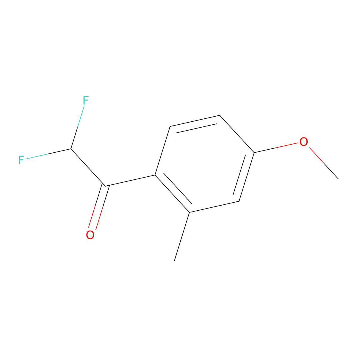 2,2-Difluoro-1-(4-methoxy-2-methylphenyl)ethan-1-one molecular structure, CAS 1566482-93-6