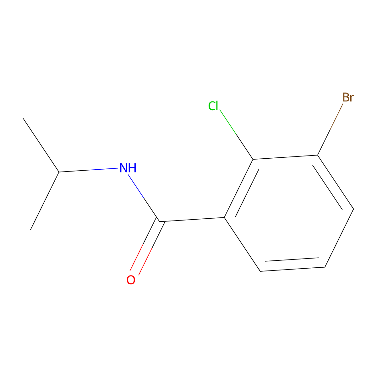 3-bromo-2-chloro-N-(propan-2-yl)benzamide molecular structure, CAS 1566487-79-3