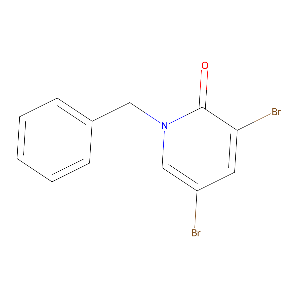 1-benzyl-3,5-dibromopyridin-2(1H)-one molecular structure, CAS 1566496-13-6