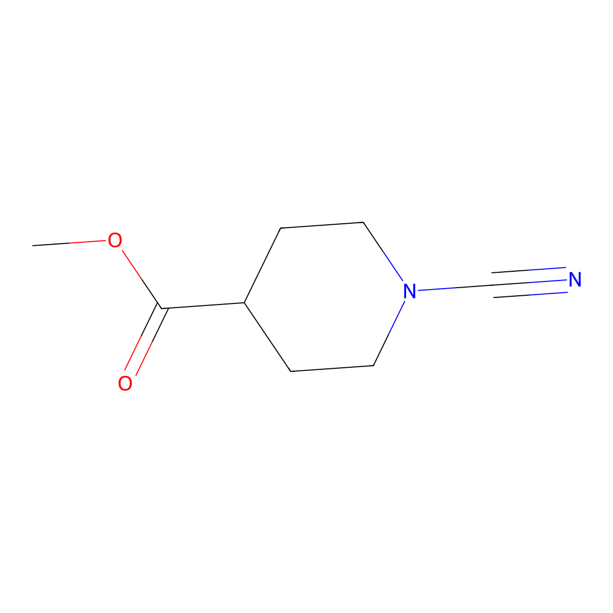 Methyl 1-cyanopiperidine-4-carboxylate molecular structure, CAS 1566497-71-9