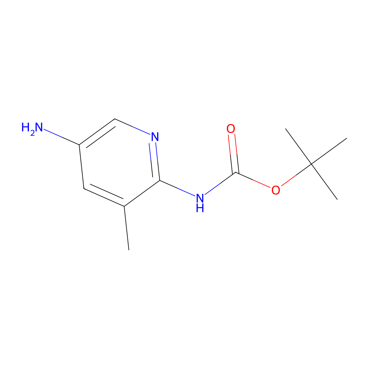 tert-Butyl (5-amino-3-methylpyridin-2-yl)carbamate molecular structure, CAS 1566524-62-6