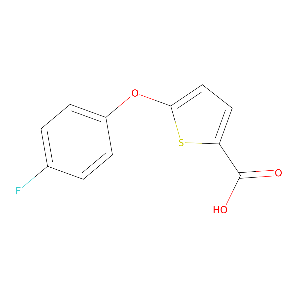 5-(4-Fluorophenoxy)thiophene-2-carboxylic acid molecular structure, CAS 1566529-89-2