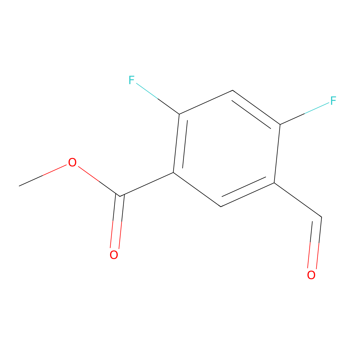 Methyl 2,4-difluoro-5-formylbenzoate molecular structure, CAS 1566530-21-9