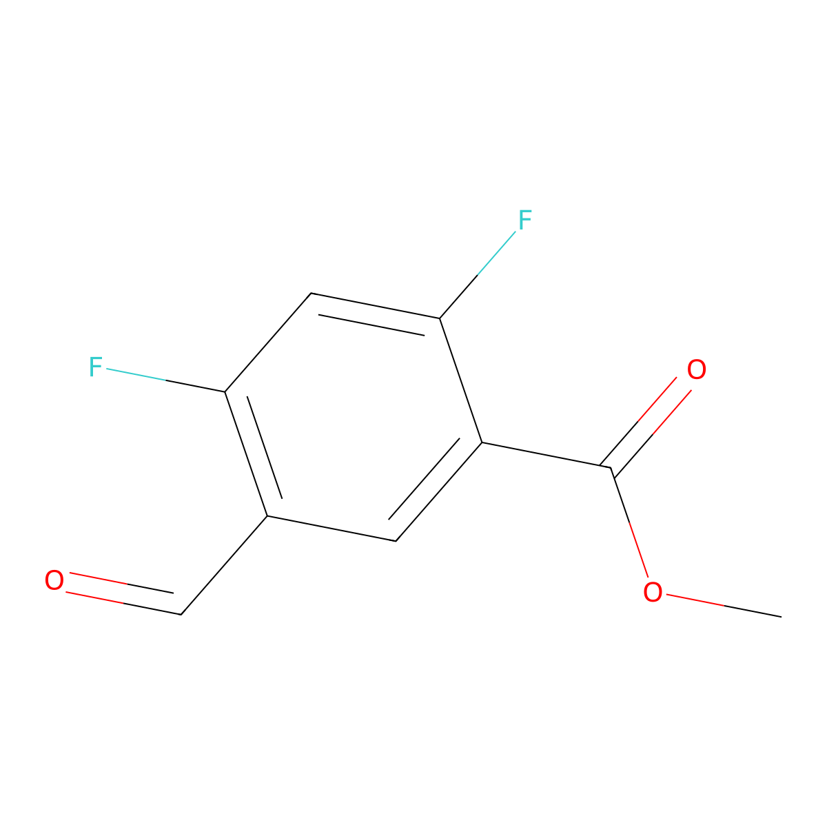 Methyl 2,4-difluoro-5-formylbenzoate molecular structure, CAS 1566530-21-9