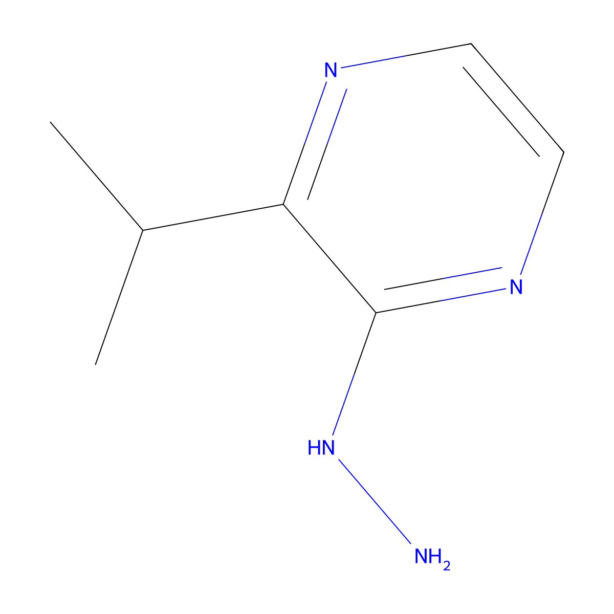 2-Hydrazinyl-3-(propan-2-yl)pyrazine molecular structure, CAS 1566550-05-7