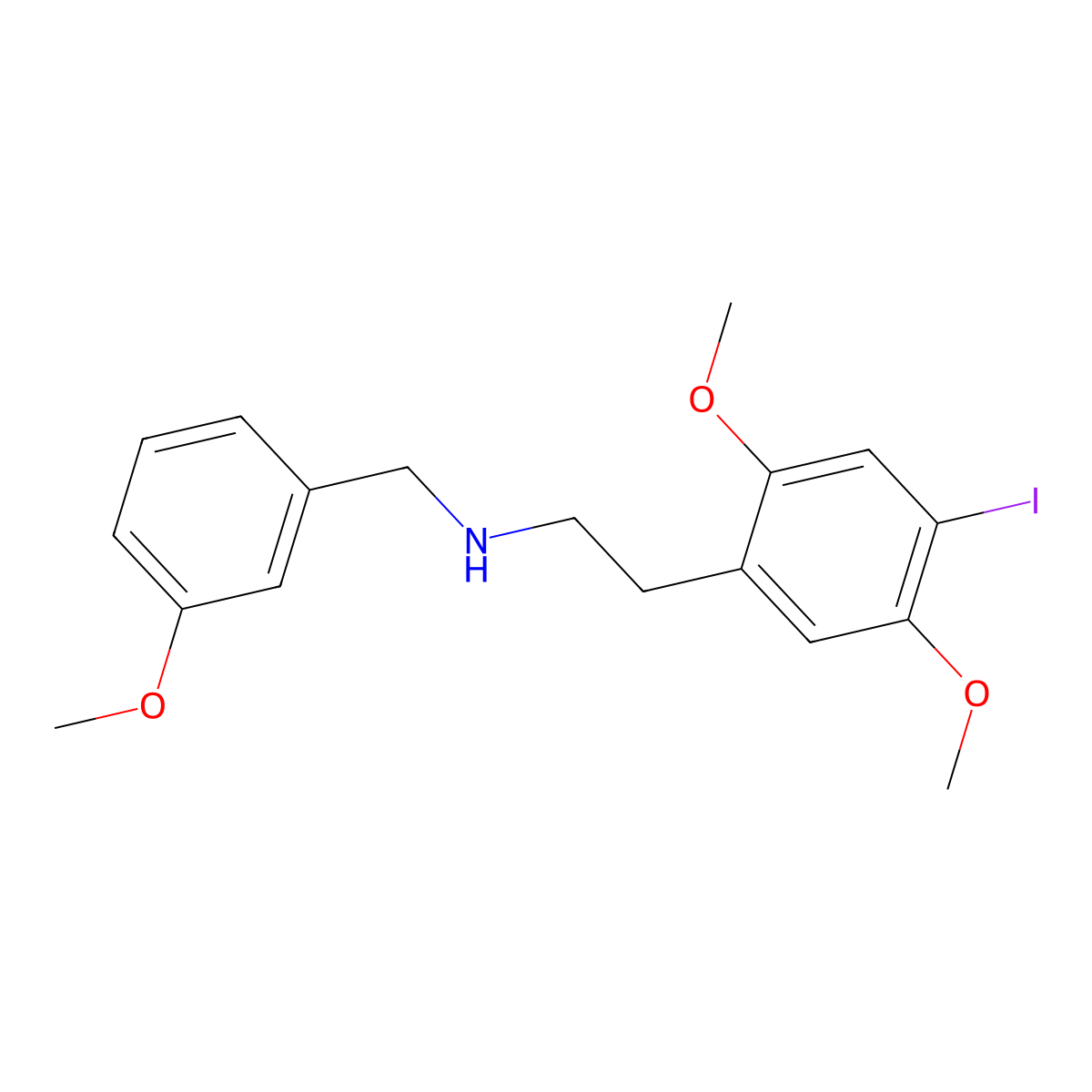 2-(4-Iodo-2,5-dimethoxyphenyl)-N-(3-methoxybenzyl)ethan-1-amine molecular structure, CAS 1566571-40-1