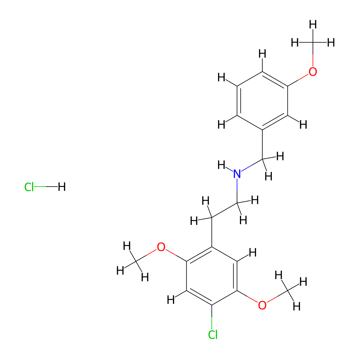 4-Chloro-2,5-dimethoxy-N-((3-methoxyphenyl)methyl)-benzeneethanamine hydrochloride molecular structure, CAS 1566571-57-0