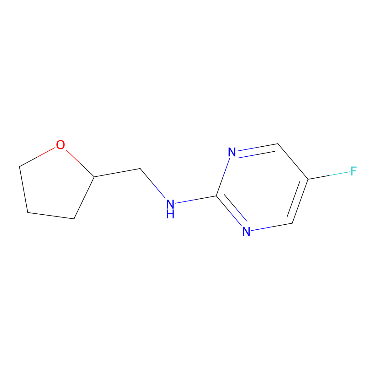 5-Fluoro-n-[(oxolan-2-yl)methyl]pyrimidin-2-amine molecular structure, CAS 1566574-70-6