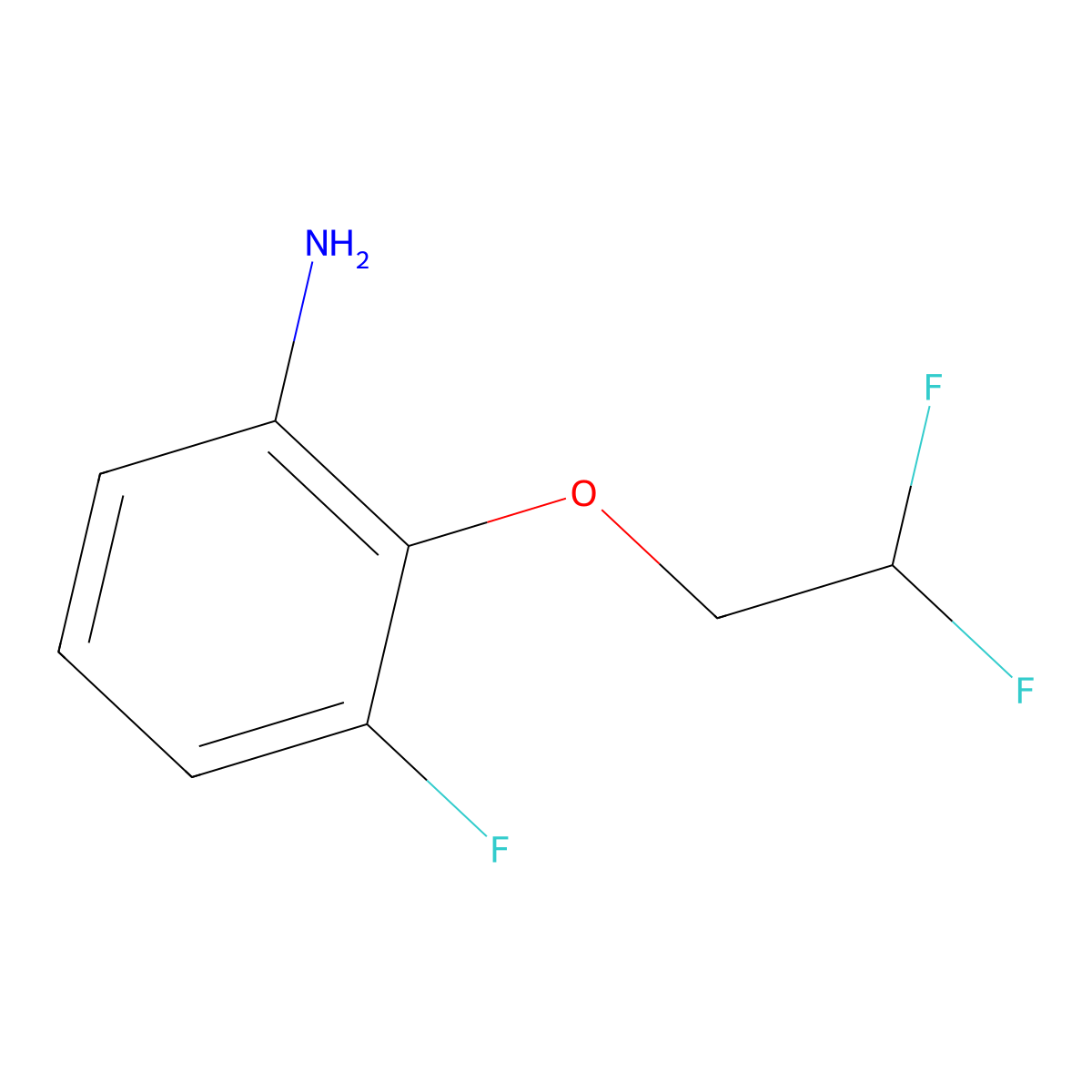 2-(2,2-Difluoroethoxy)-3-fluoroaniline molecular structure, CAS 1566580-28-6
