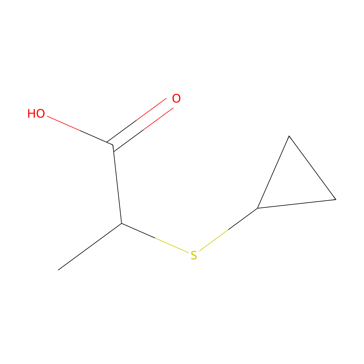 2-(Cyclopropylthio)propanoic Acid molecular structure, CAS 1566581-85-8