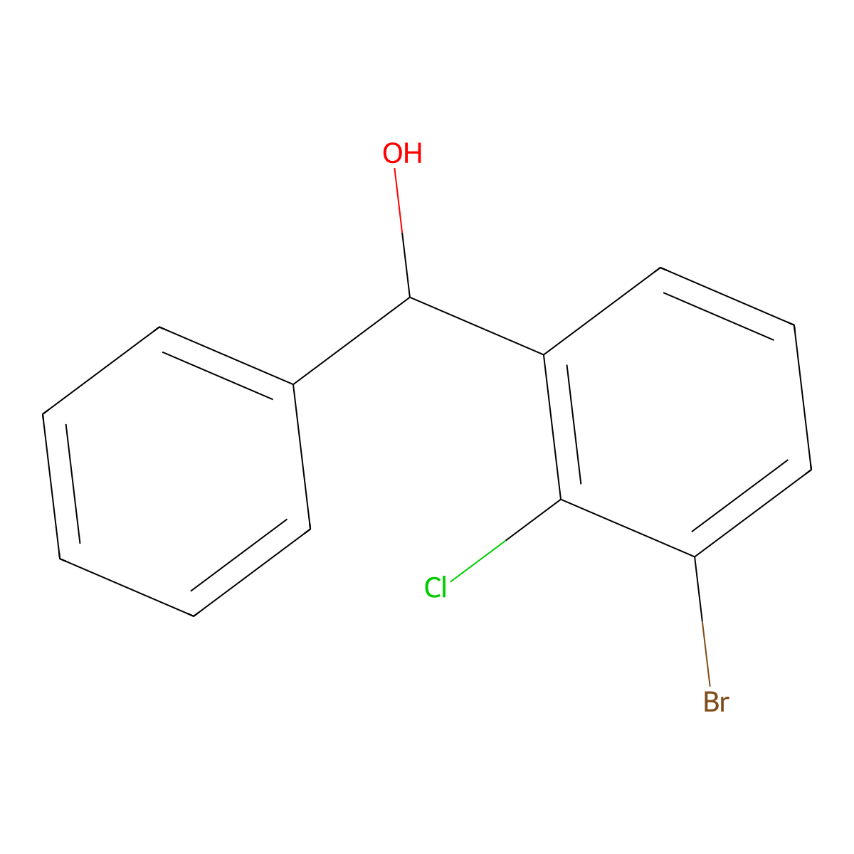 (3-Bromo-2-chlorophenyl)(phenyl)methanol molecular structure, CAS 1566583-19-4