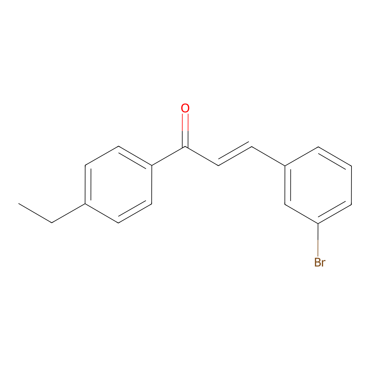 (2E)-3-(3-Bromophenyl)-1-(4-ethylphenyl)prop-2-en-1-one molecular structure, CAS 1566593-86-9