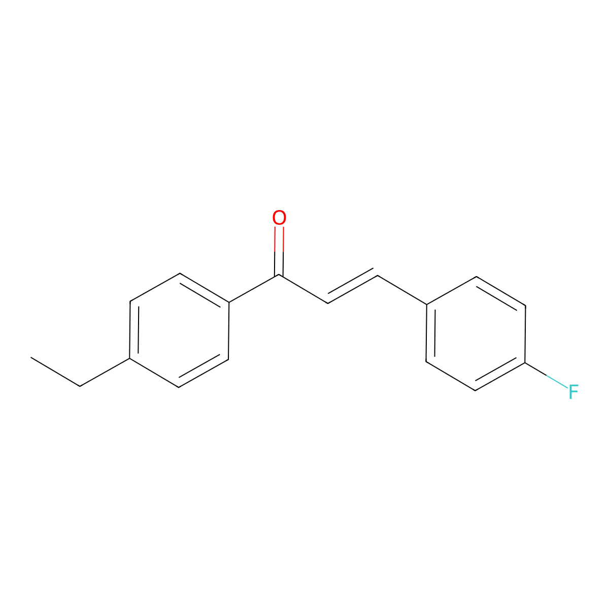 (2E)-1-(4-ethylphenyl)-3-(4-fluorophenyl)prop-2-en-1-one molecular structure, CAS 1566593-87-0