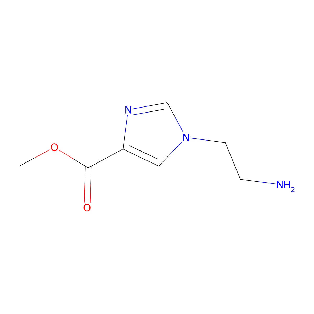 methyl 1-(2-aminoethyl)-1H-imidazole-4-carboxylate molecular structure, CAS 1566605-01-3