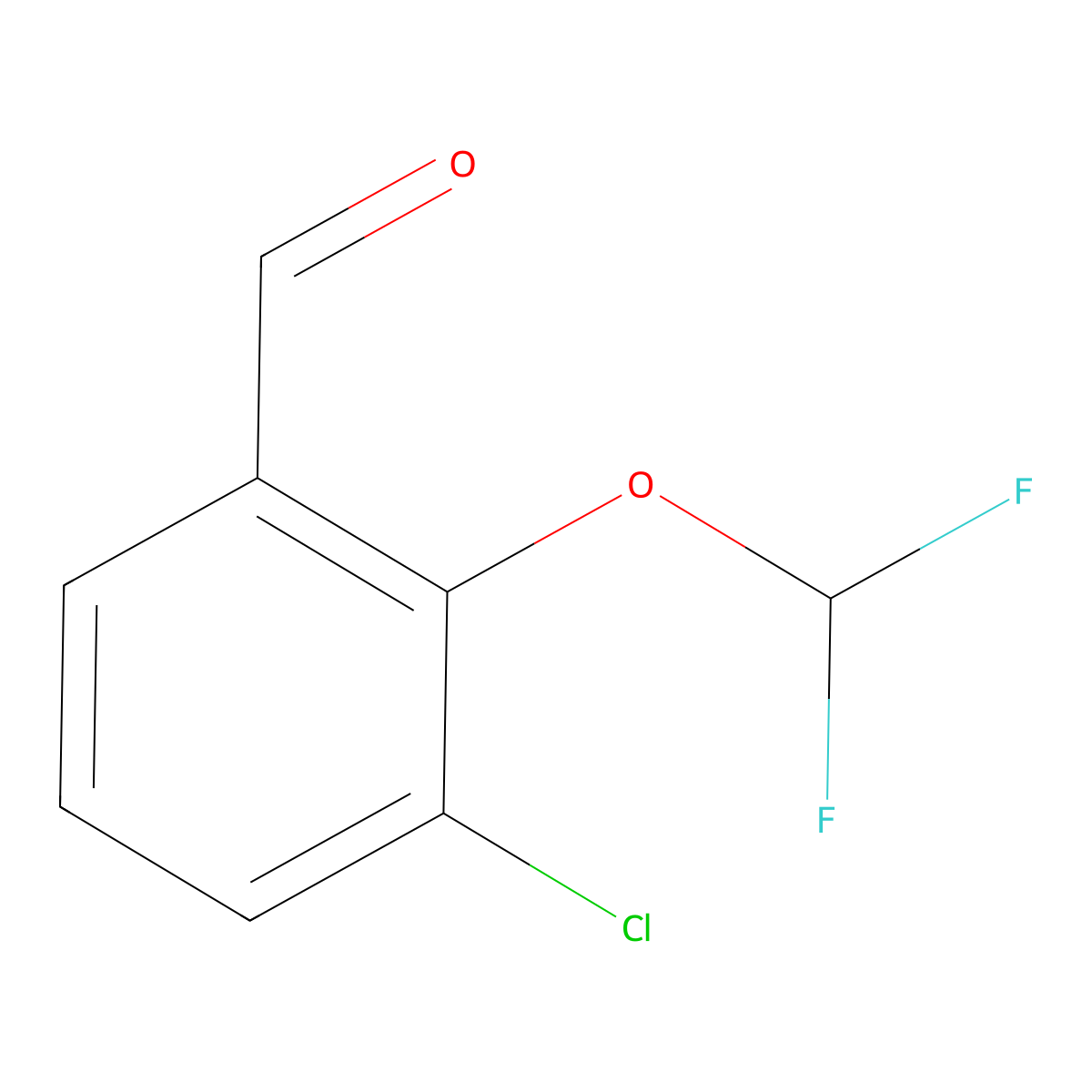 3-Chloro-2-(difluoromethoxy)benzaldehyde molecular structure, CAS 1566614-78-5